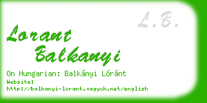 lorant balkanyi business card