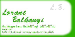 lorant balkanyi business card